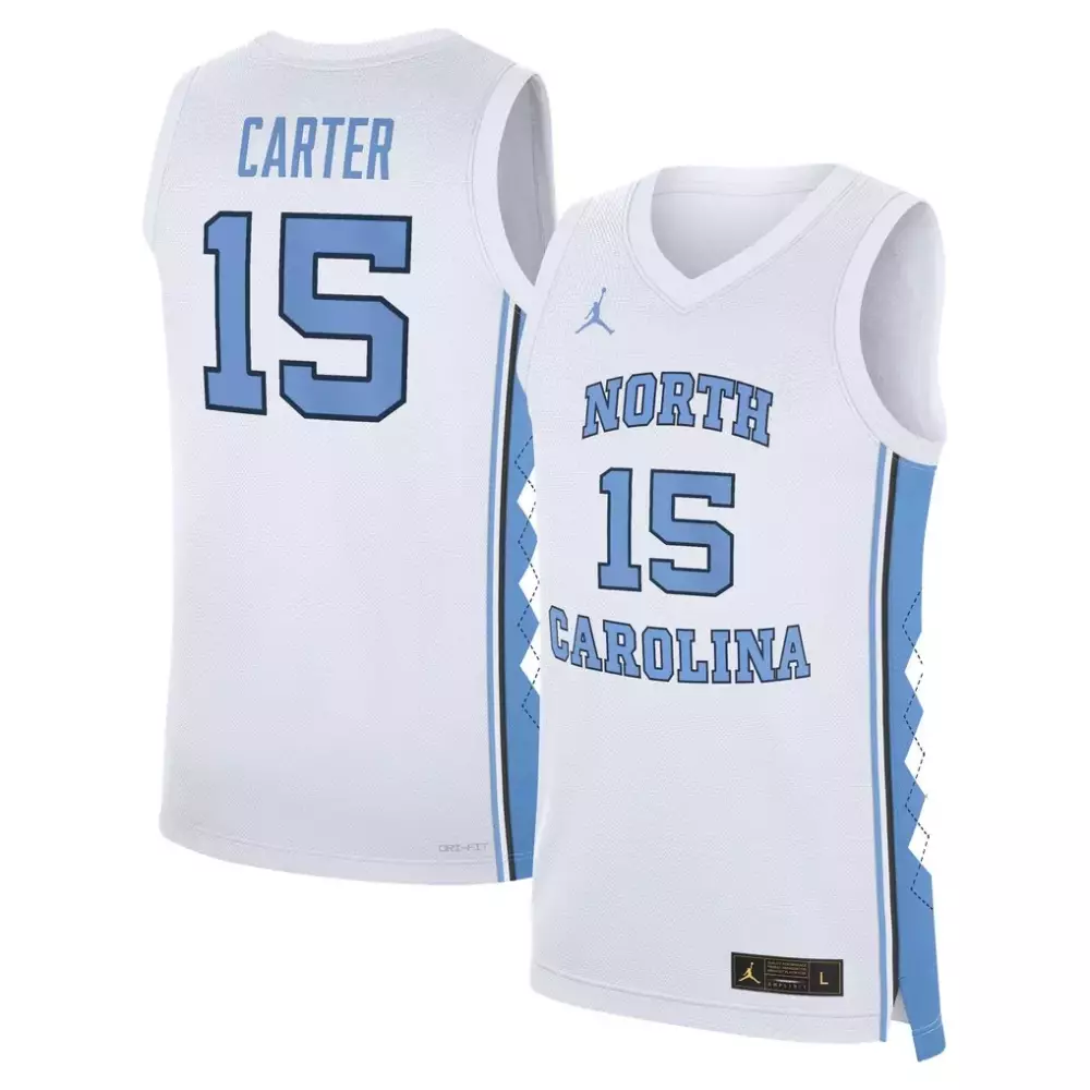 Personalized North Carolina Tar Heels  Vince Carter Brand Replica Basketball Authentic Jersey – White