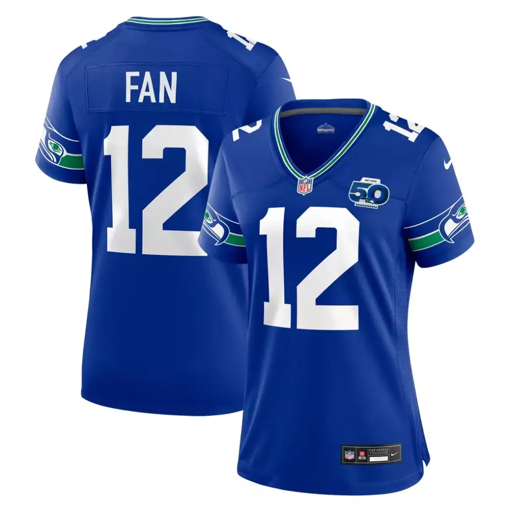 12 Fan Seattle Seahawks Nike Women's Alternate 2 Game Jersey | 50th Season Royal | Stylish Fan Gear for Women