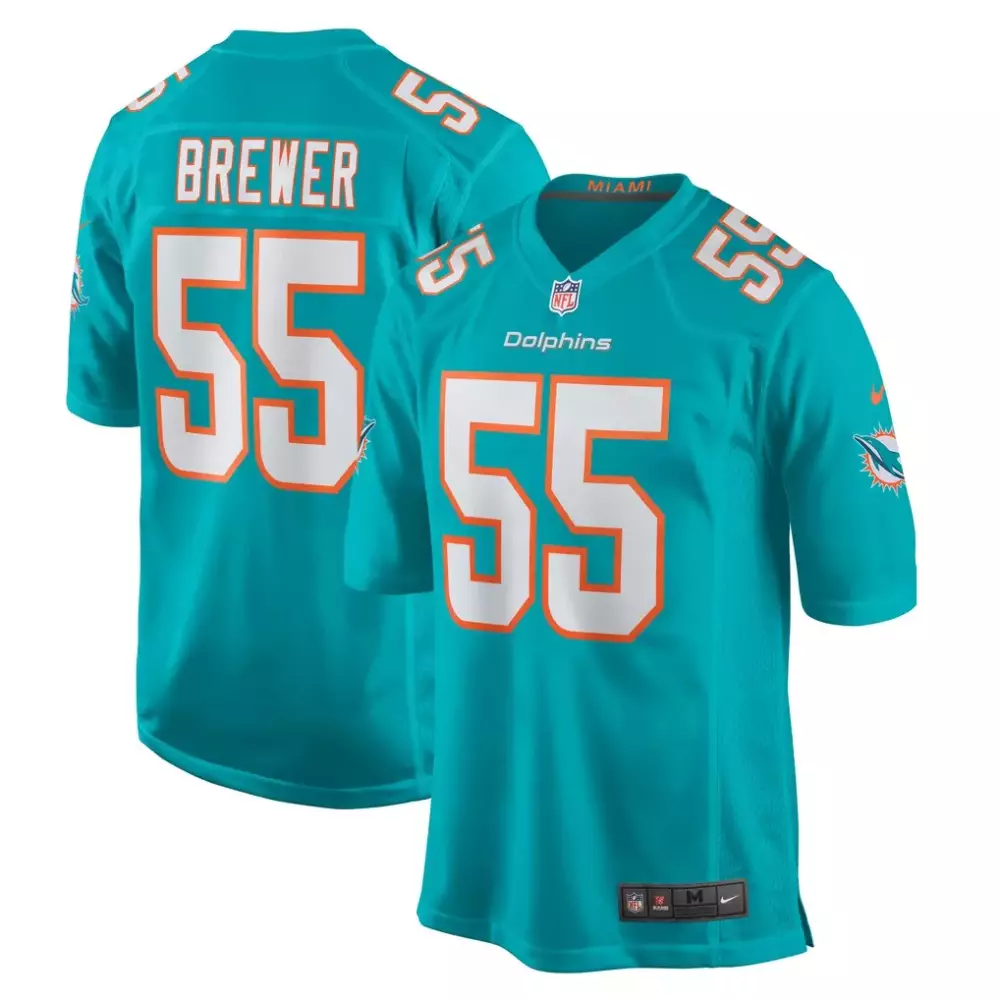 Aaron Brewer Miami Dolphins Nike Game Jersey | Aqua Edition | Fan Gear for Men, Women & Youth