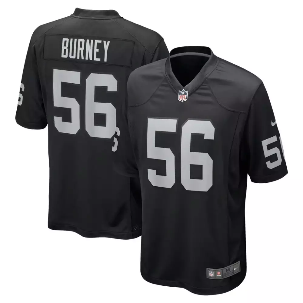 Amari Burney Las Vegas Raiders Nike Team Game Jersey | Black | Fan Gear for Men, Women & Youth