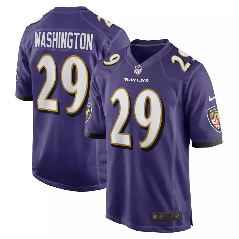 Ar Darius Washington Baltimore Ravens Nike Player Game Jersey | Purple Fan Gear | For Men, Women & Youth