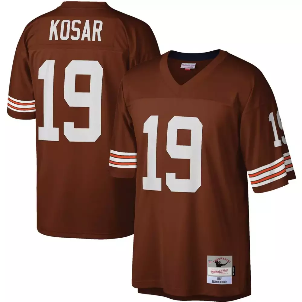Bernie Kosar Cleveland Browns Mitchell & Ness Legacy Replica Jersey | Stitched Brown | Limited Edition Fan Gear | For Men, Women & Youth