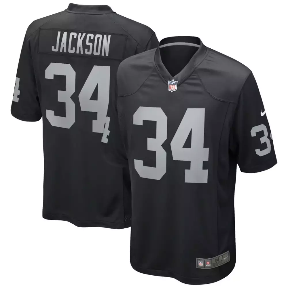 Bo Jackson Las Vegas Raiders Game Jersey | Black | Retired Player Gear for Men, Women & Youth