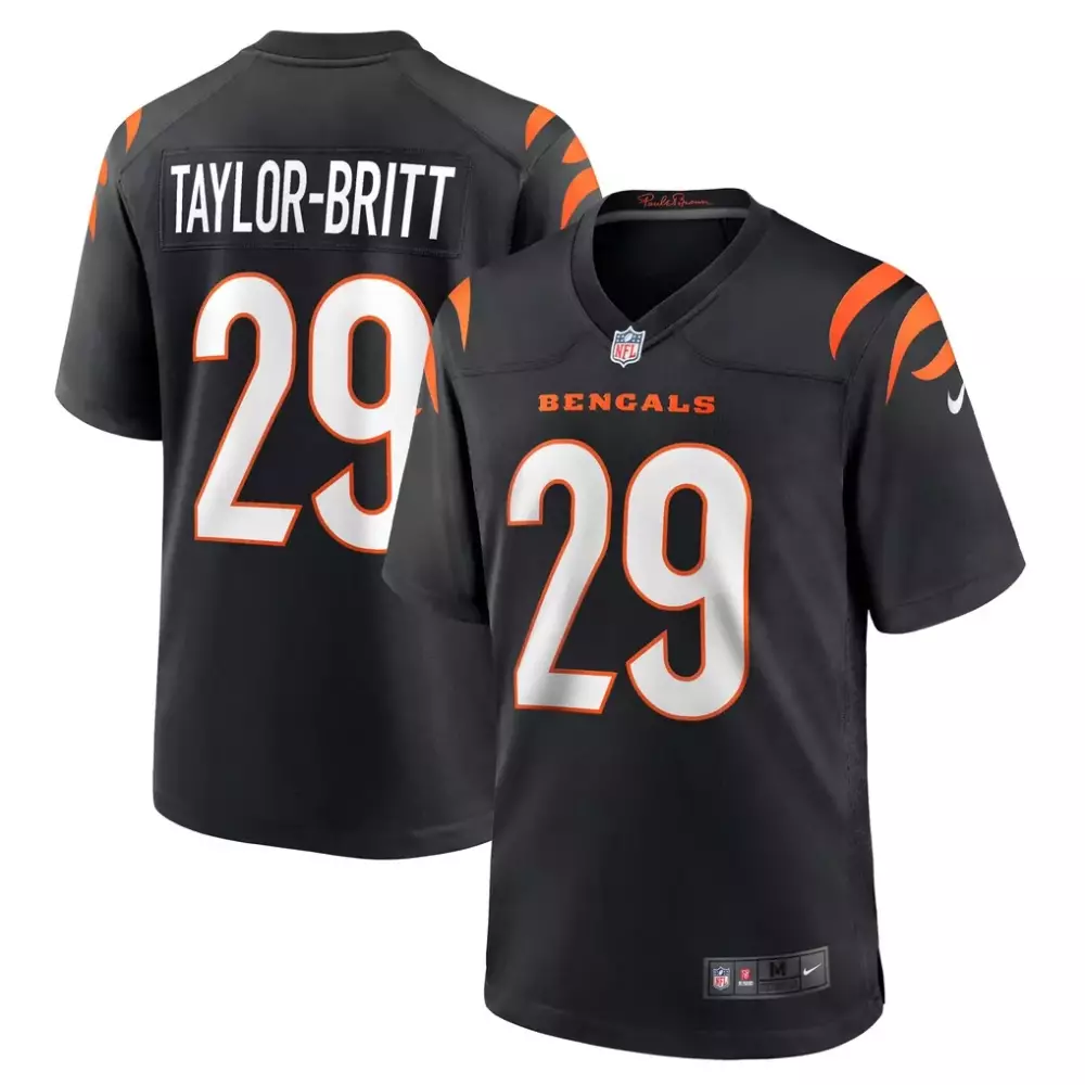 Cam Taylor-Britt Cincinnati Bengals Nike Game Player Jersey | Black | Replica Fan Gear for Game Day | For Men, Women & Youth