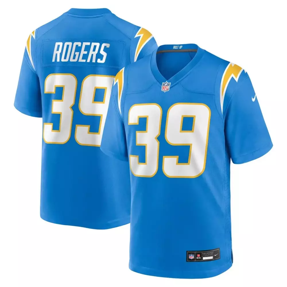 Eric Rogers Los Angeles Chargers 2025 Nike Game Jersey | Powder Blue | Fan Gear for Men, Women & Youth