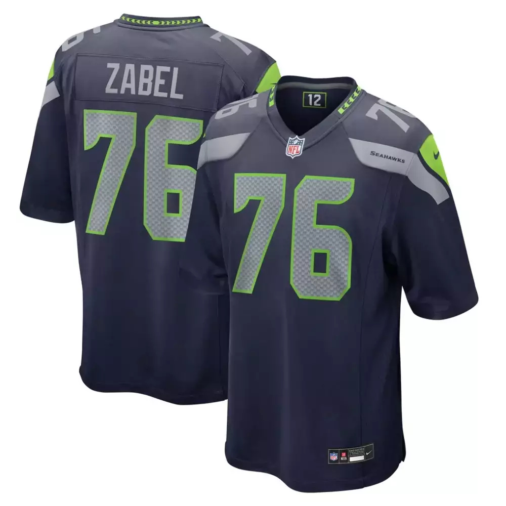 Zabel Seattle Seahawks Team Game Jersey | Grey Nike Fan Gear | College Navy for Men, Women & Youth