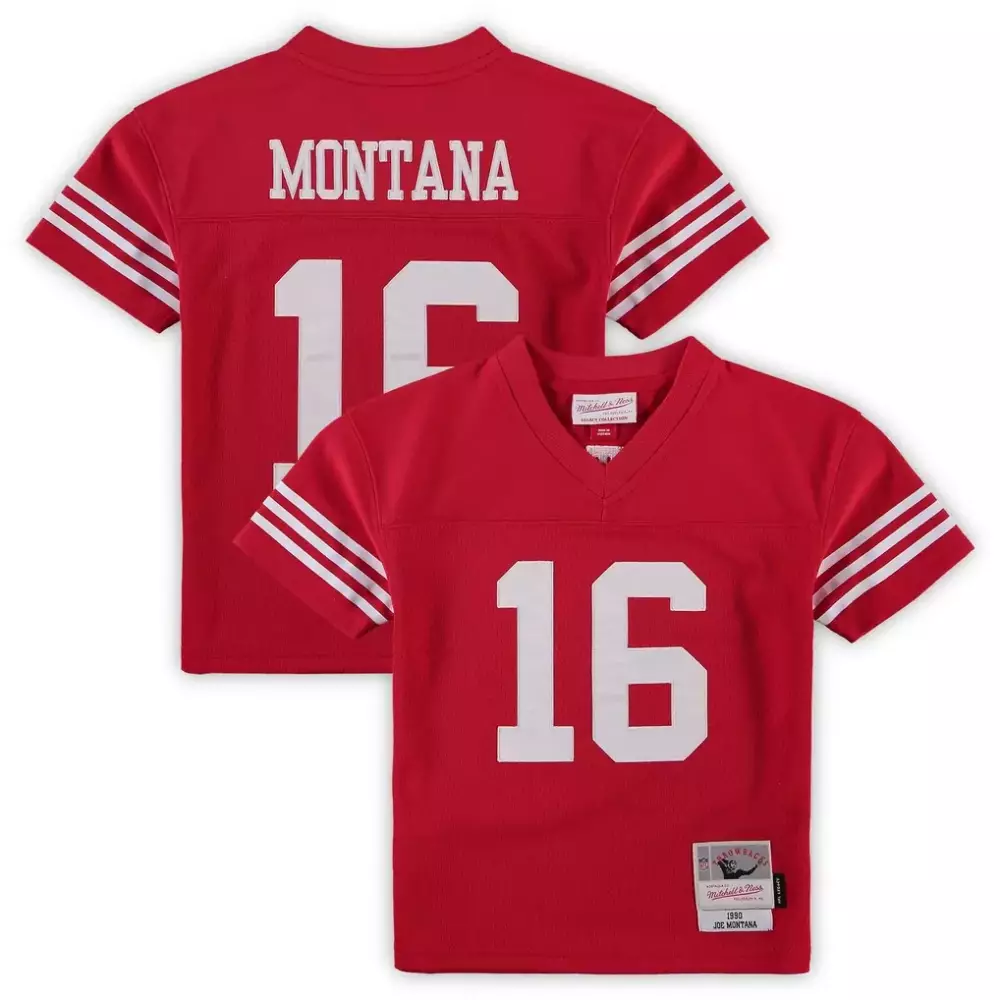 Joe Montana San Francisco 49ers Mitchell & Ness Preschool 1990 Retired Player Legacy Jersey | Scarlet | For Preschoolers | For Men, Women & Youth