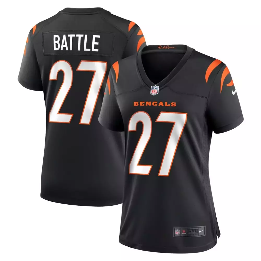 Jordan Battle Cincinnati Bengals Black Nike Women's Team Game Jersey | Stitched Fan Gear for Women