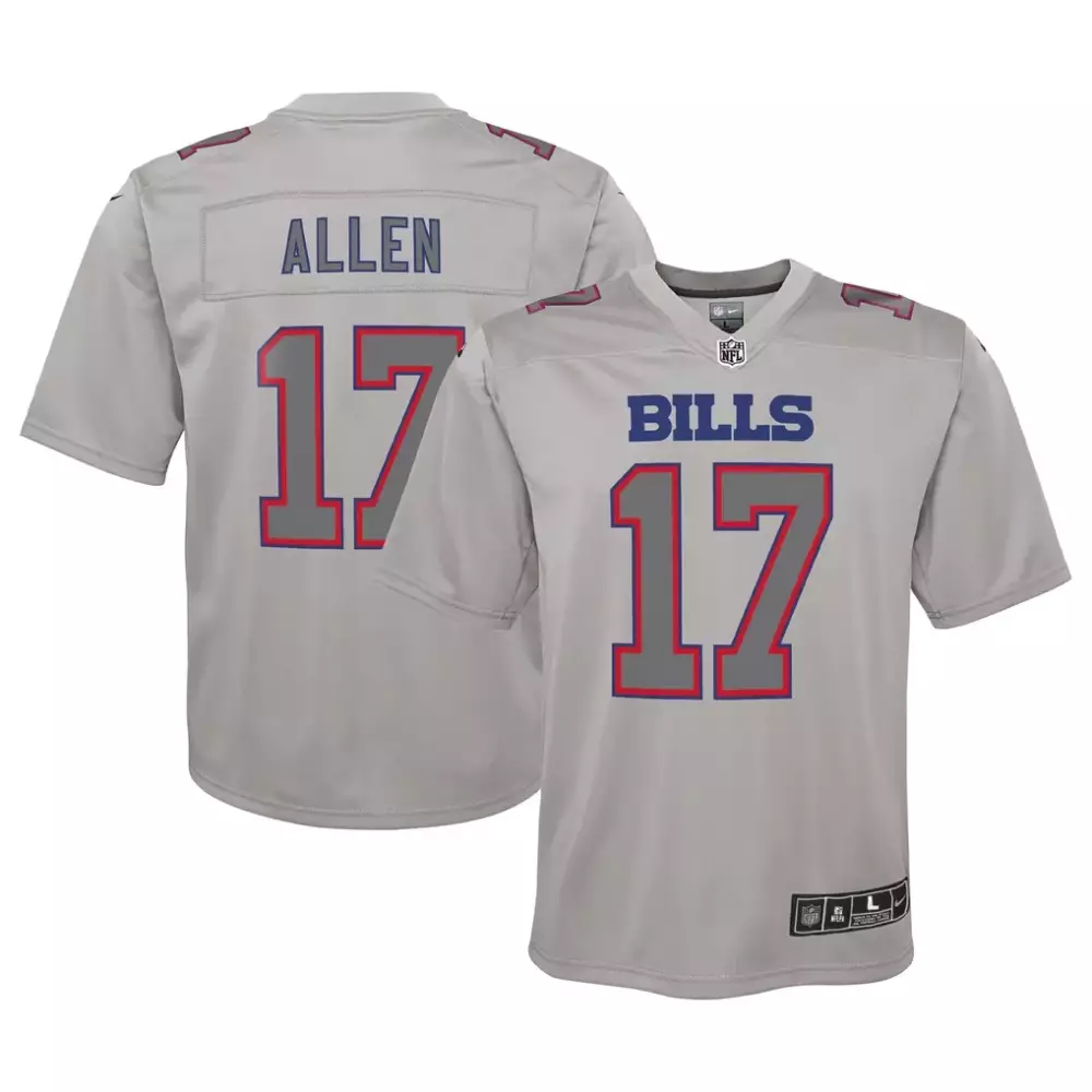 Josh Allen Buffalo Bills Youth Atmosphere Game Jersey | Gray | Nike Fan Gear | For Youth