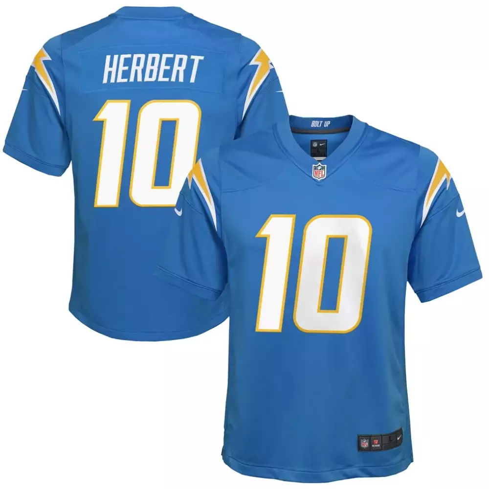 Justin Herbert Los Angeles Chargers Youth Powder Blue Game Jersey | Stylish Fan Gear | For Youth