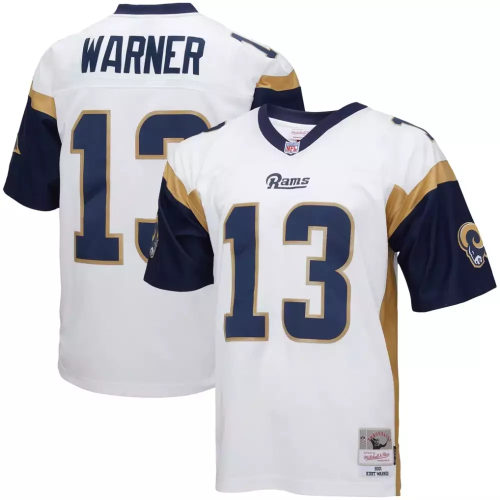 Kurt Warner Los Angeles Rams Mitchell & Ness Big Tall 2001 Retired Player Replica Jersey | White | Fan Gear for Men, Women & Youth