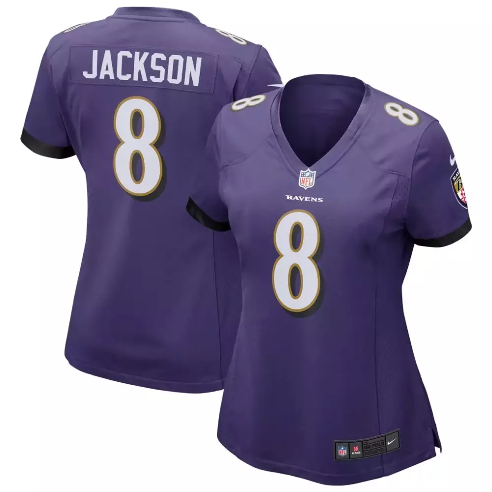 Lamar Jackson Baltimore Ravens Women's Game Jersey | Purple Nike Style | Replica Fan Gear | For Men, Women & Youth