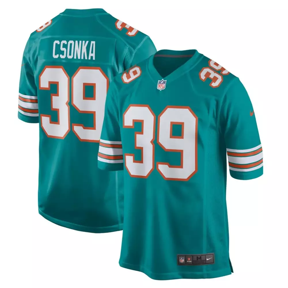 Larry Csonka Miami Dolphins Nike Retired Player Jersey | Aqua Color | All Stitched Fan Gear | For Men, Women & Youth