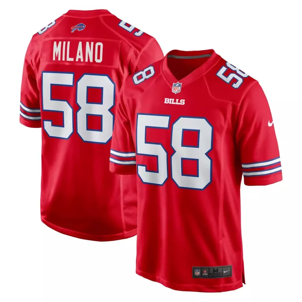 Milano Buffalo Bills Alternate Game Jersey | Red Nike Edition | All Stitched Fan Gear for Men, Women & Youth