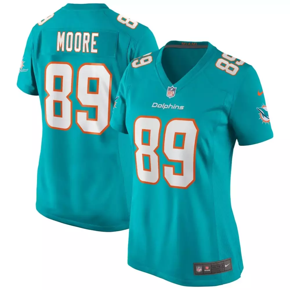 Nat Moore Miami Dolphins Nike Women's Game Retired Player Jersey | Aqua | Fan Gear | For Men, Women & Youth