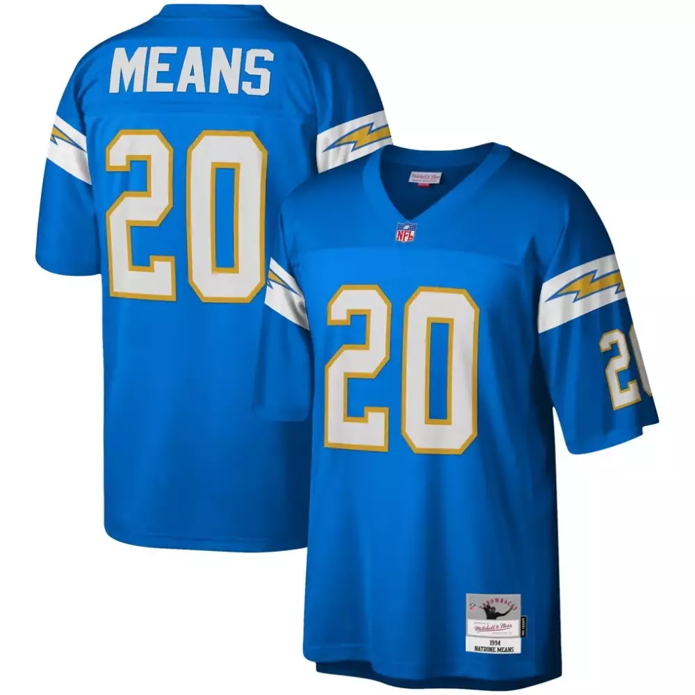 Natrone Means Los Angeles Chargers Legacy Replica Jersey | Powder Blue | Fan Gear for Men, Women & Youth