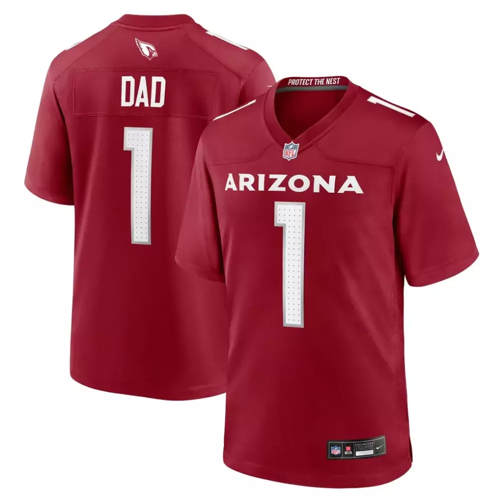 Number 1 Dad Arizona Cardinals Nike Game Jersey | Cardinal Color | Perfect Gift for Dads on Game Day | For Men, Women & Youth