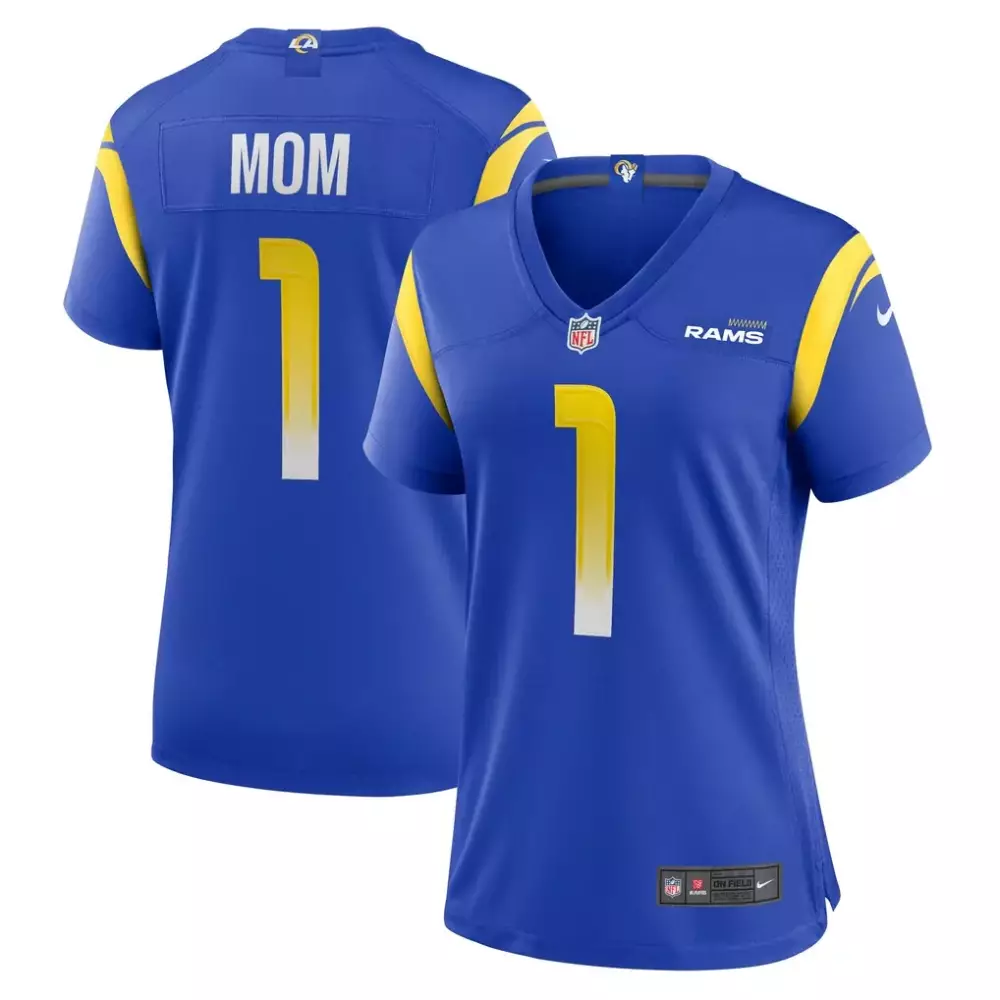 Number 1 Mom Jersey | Nike Los Angeles Rams Women's Royal | Great Gift for NFL Fans | For Men, Women & Youth