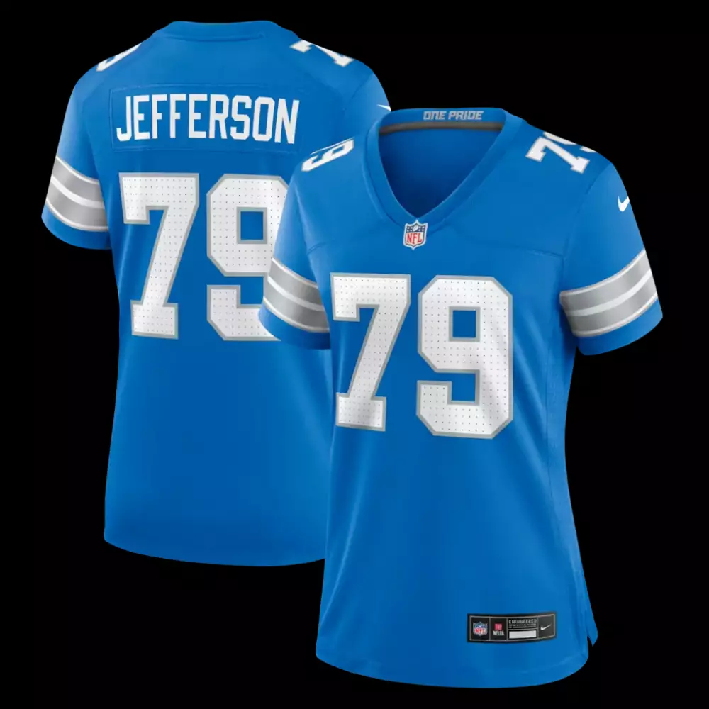 Quinton Jefferson Detroit Lions Nike Women's Team Game Jersey | Blue Fan Gear | For Men, Women & Youth