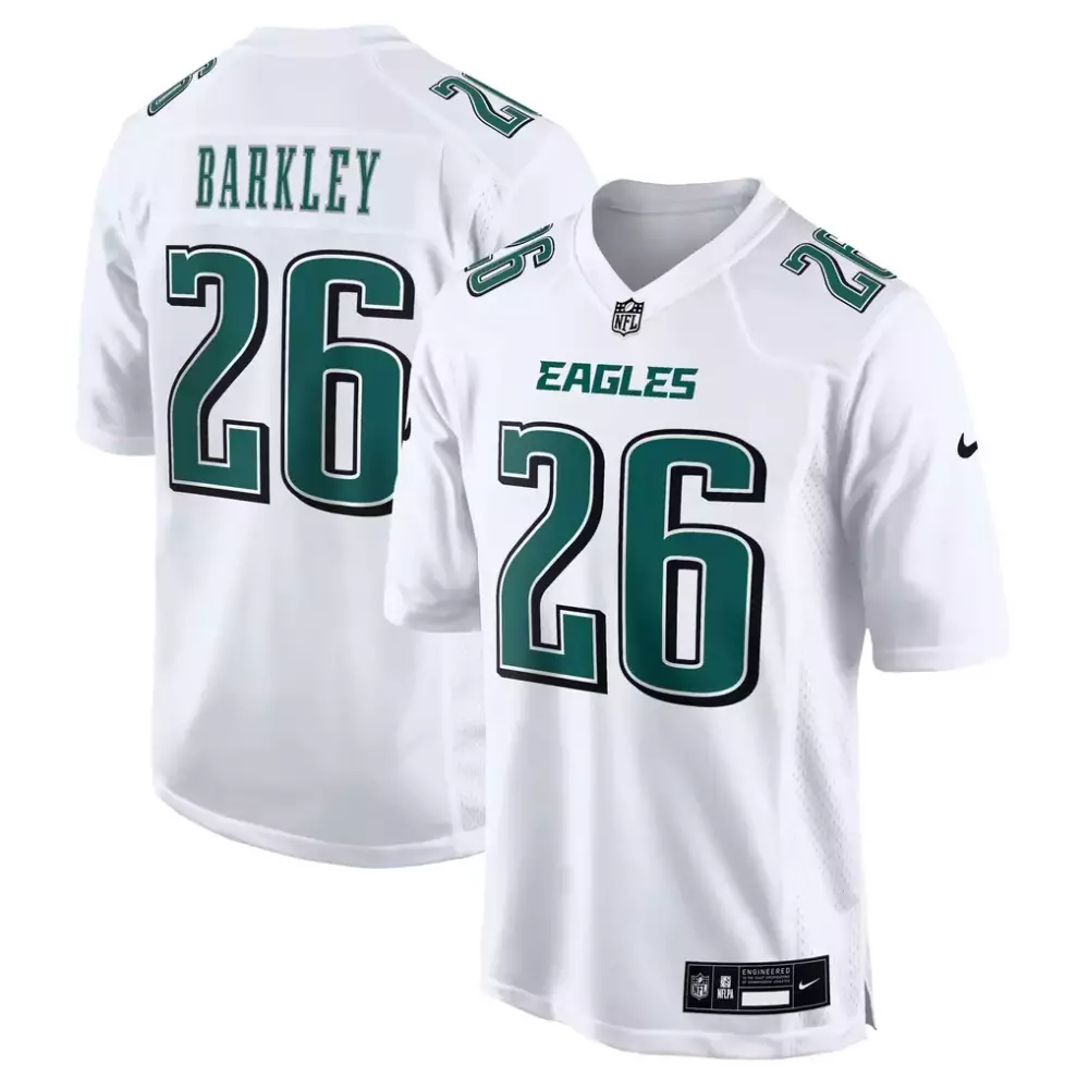 Saquon Barkley Philadelphia Eagles Nike Fashion Game Jersey | Tundra White | For Men, Women & Youth