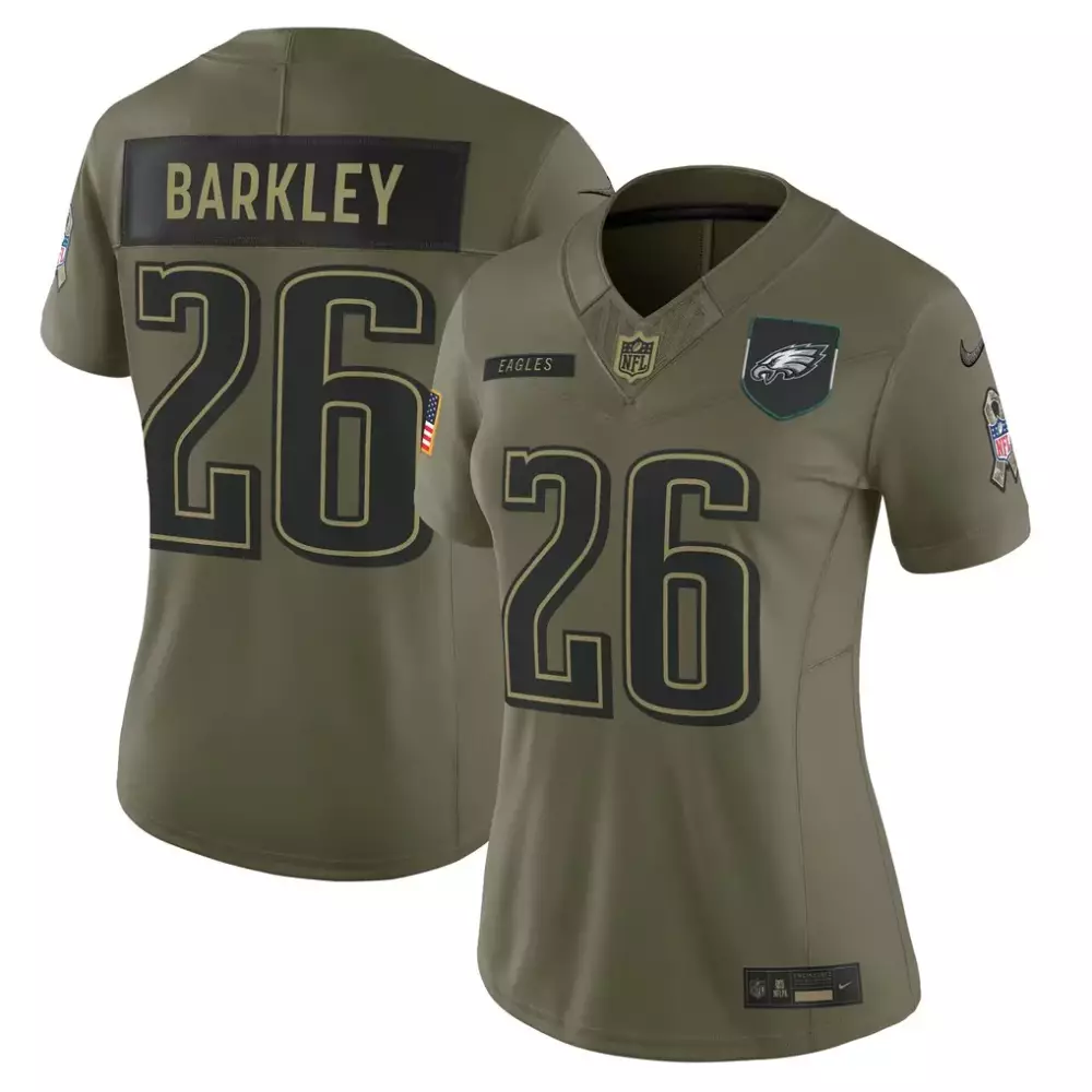 Saquon Barkley Philadelphia Eagles Women's 2025 Salute to Service Limited Jersey | Olive | Nike Fan Gear for Women