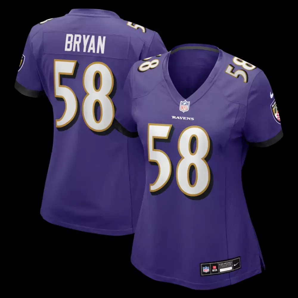 Taven Bryan Baltimore Ravens Nike Women's Game Jersey | Purple Team Apparel for Women & Youth | Stylish Fan Gear