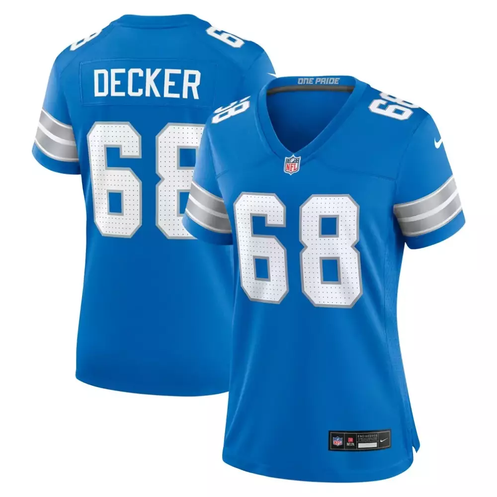 Taylor Decker Detroit Lions Nike Women's Team Game Jersey | Stitched | Blue | Fan Gear for Women