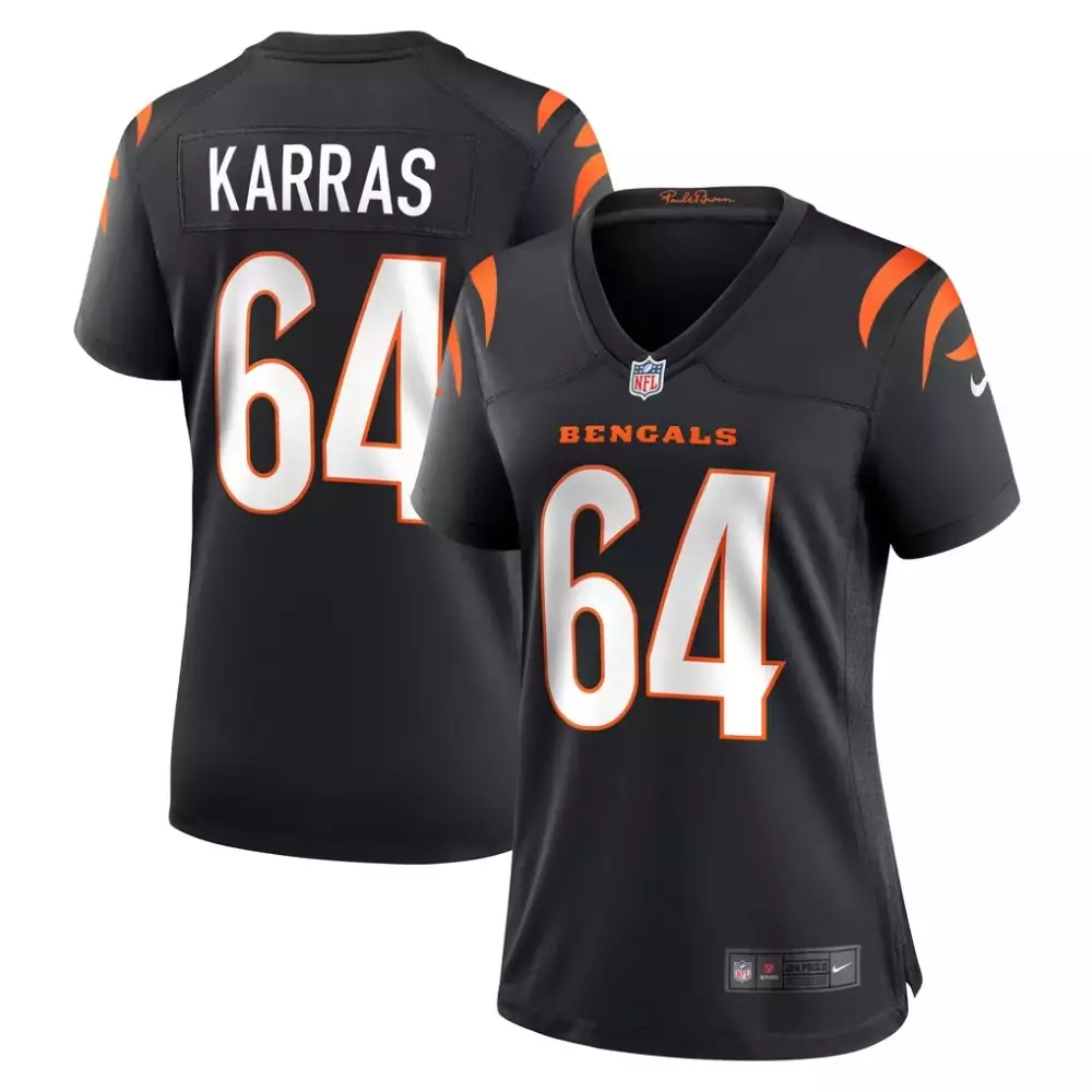 Ted Karras Cincinnati Bengals Black Women's Game Jersey | Nike Player Fan Gear | For Women, Men & Youth