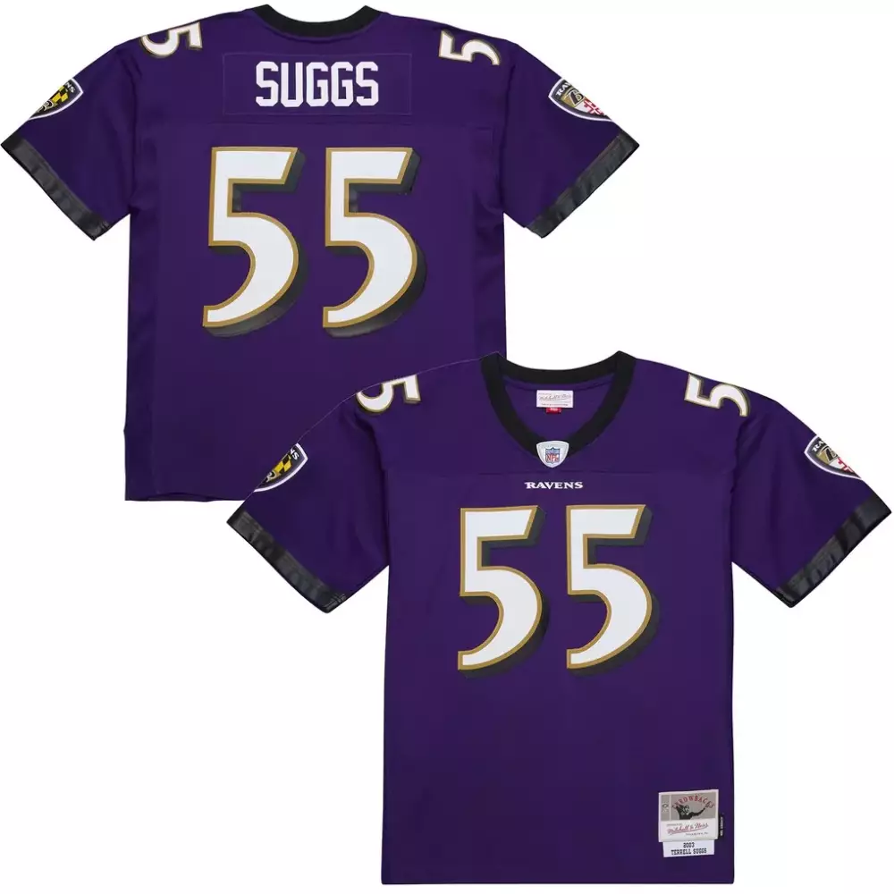 Terrell Suggs Baltimore Ravens 2003 Legacy Replica Jersey | Purple Fan Gear for Men, Women & Youth | Vintage Style