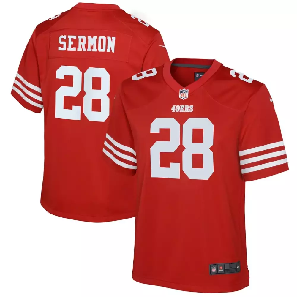 Trey Sermon San Francisco 49ers Nike Youth Game Jersey | Scarlet Style | Perfect for Young Fans | For Men, Women & Youth