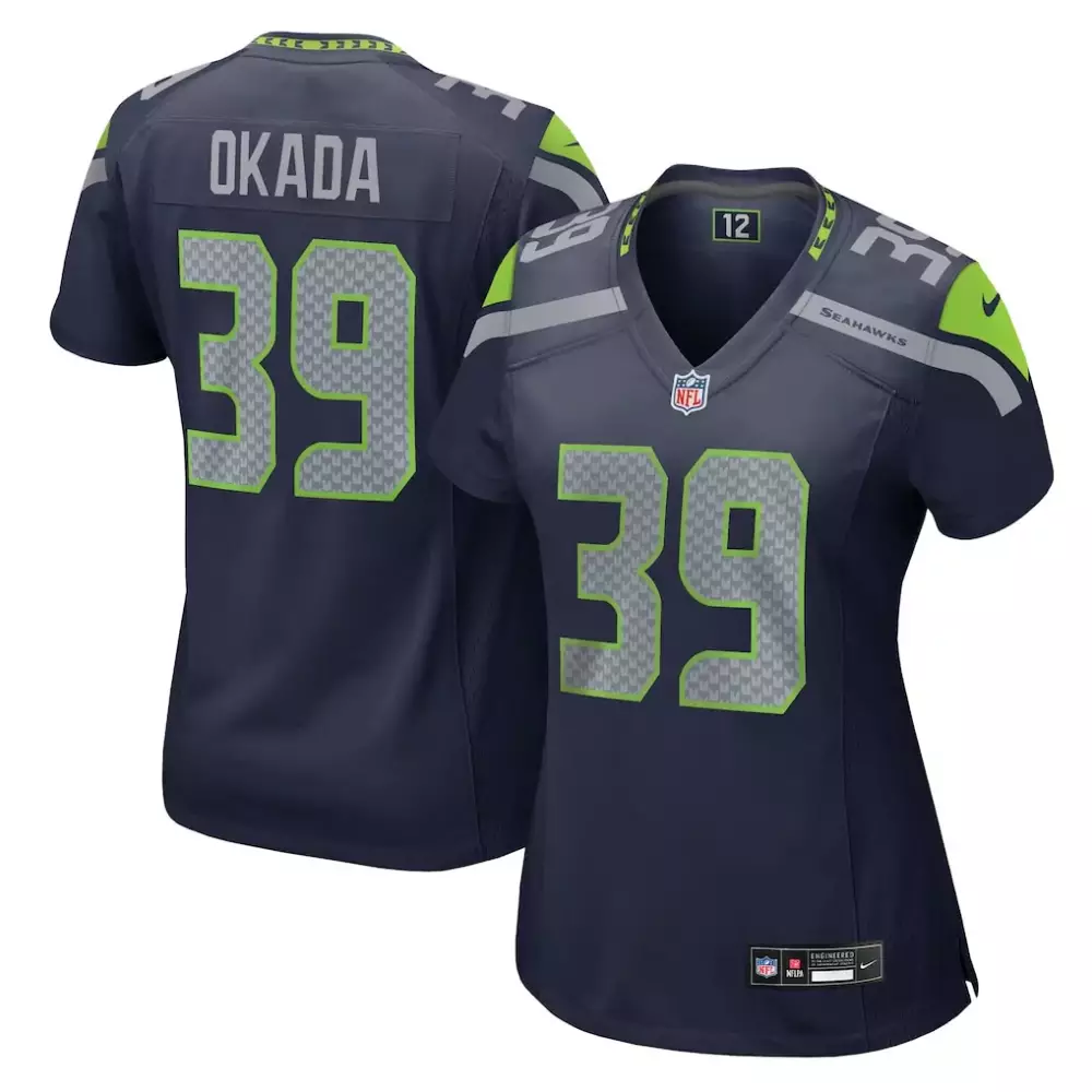 Ty Okada Seattle Seahawks Nike Women's Team Game Jersey | College Navy | Replica Fan Gear for Women, Men & Youth