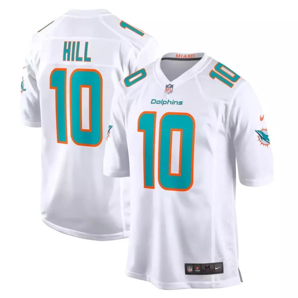Tyreek Hill Miami Dolphins Nike Game Jersey | White Color | Fan Gear for Game Day | For Men, Women & Youth
