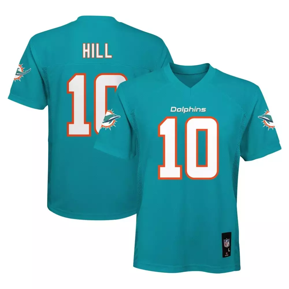 Tyreek Hill Miami Dolphins Preschool Replica Jersey | Aqua Stitched Style | Perfect Gift for Young Fans | For Men, Women & Youth