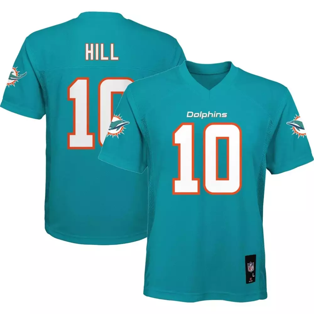 Tyreek Hill Miami Dolphins Youth Replica Jersey | Aqua Stitched Design | Limited Edition Fan Gear for Kids | For Men, Women & Youth
