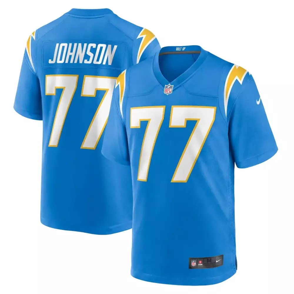 Zion Johnson Los Angeles Chargers Nike Player Game Jersey | Powder Blue Style | Limited Edition Fan Gear | For Men, Women & Youth