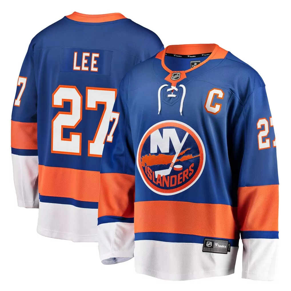 Custom New York Islanders  Ny Islanders Anders Lee Fanatics Breakaway Royal Replica Jersey – Blue