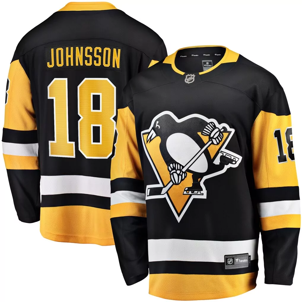 Customizable Pittsburgh Penguins  Andreas Johnsson Fanatics Home Breakaway Ice Hockey Jersey – Black