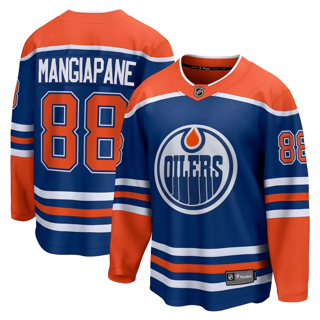 Andrew Mangiapane Edmonton Oilers Fanatics Home Breakaway Jersey | Royal Blue | Fan Gear for Men, Women & Youth