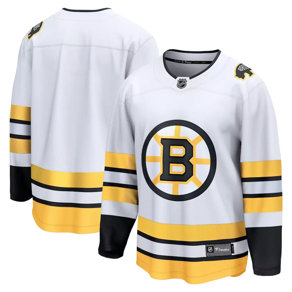 Boston Bruins Away Breakaway Jersey | White | Fan Gear for All Ages