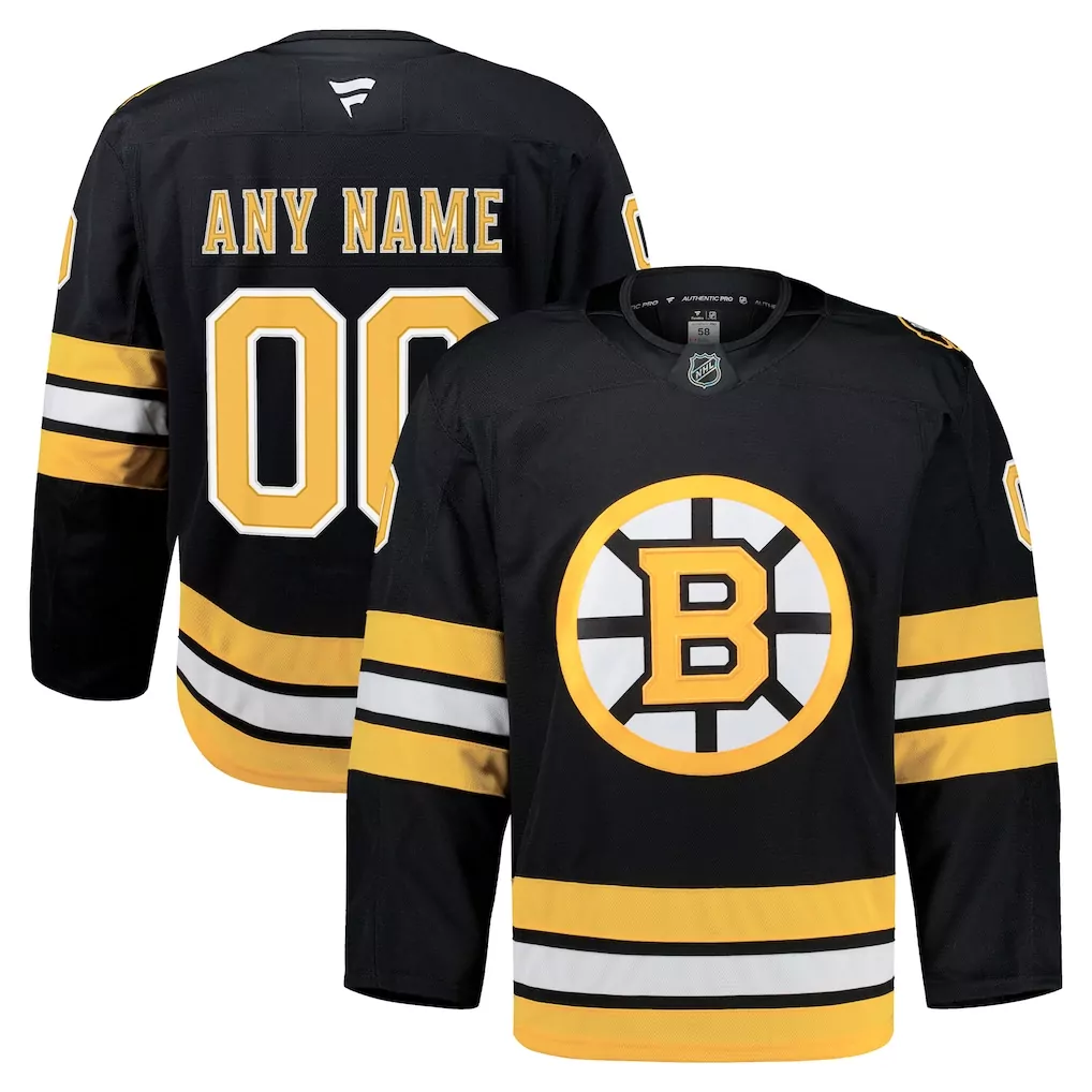 Boston Bruins Home Authentic Pro Custom Jersey | Black | Fan Gear for All Ages