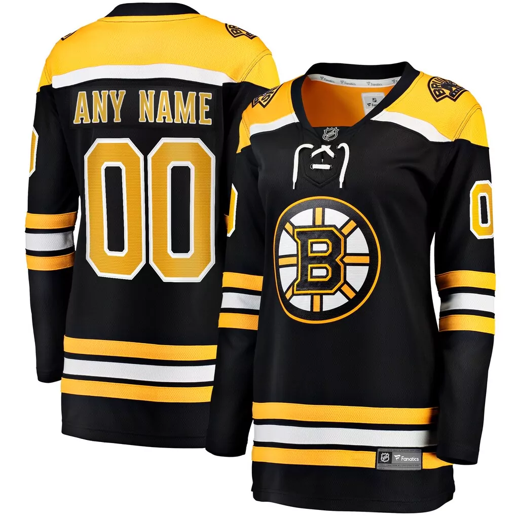 Boston Bruins Women's Home Breakaway Custom Jersey | Black | Fan Gear for Game Day | For Men, Women & Youth