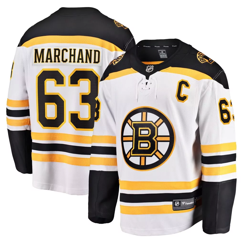 Brad Marchand Boston Bruins Fanatics Breakaway Jersey | White | Limited Edition Fan Gear | For Men, Women & Youth