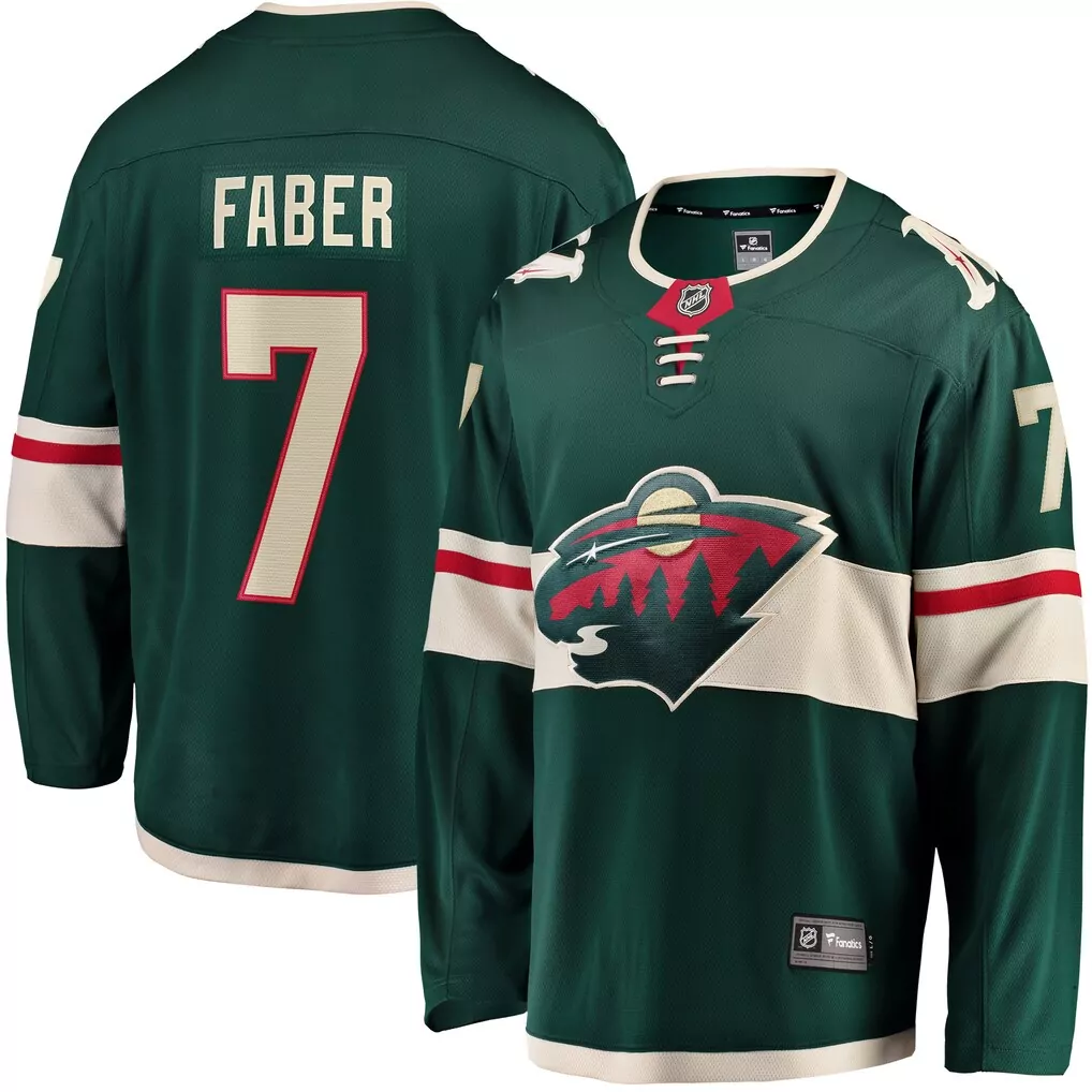 Custom Minnesota Wild  Brock Faber Fanatics Home Breakaway Player Authentic Jersey – Green