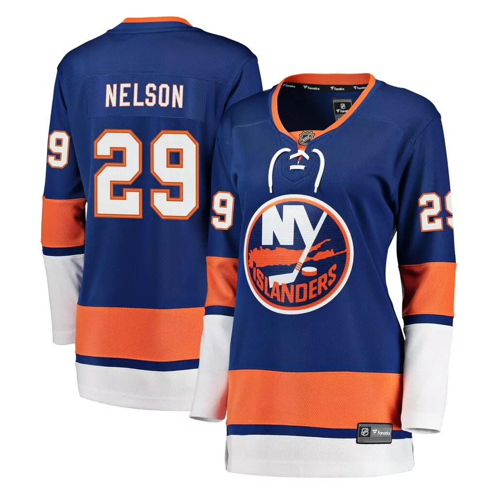 Custom New York Islanders  Brock Nelson Fanatics Breakaway Player Royal Replica Jersey – Blue