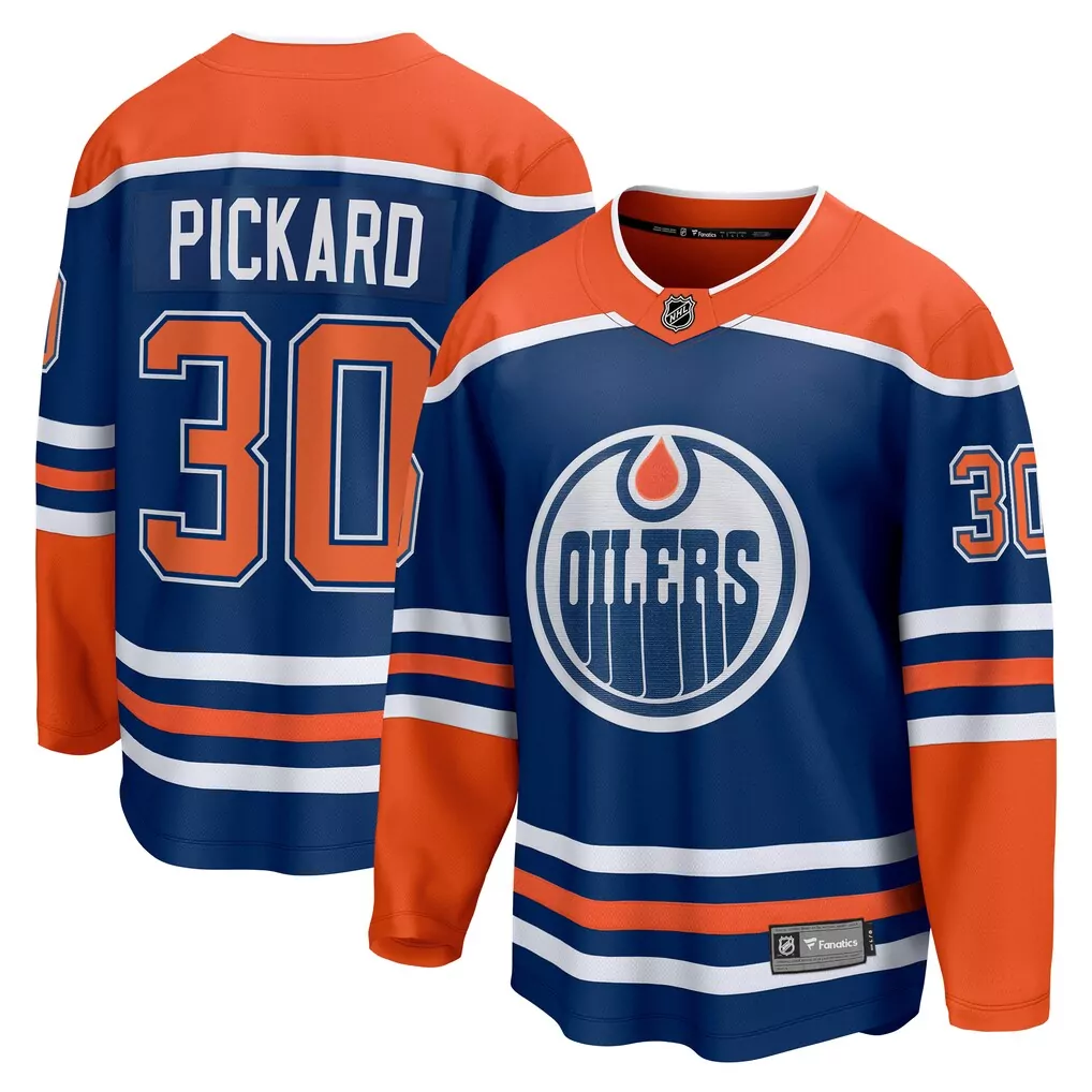 Calvin Pickard Edmonton Oilers Fanatics Home Premier Breakaway Player Jersey | Royal Blue | Fan Gear for Men, Women & Youth