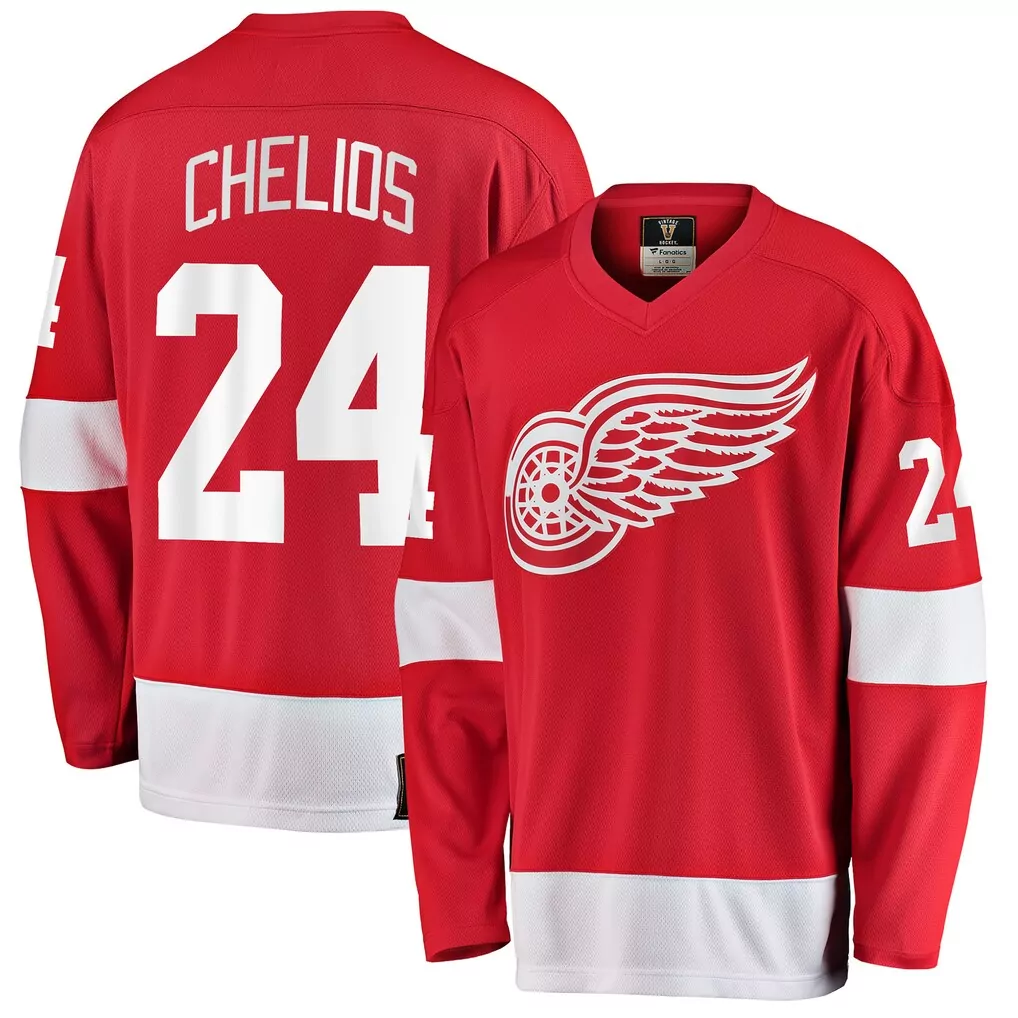 Chris Chelios Detroit Red Wings Premier Breakaway Retired Player Jersey | Home Red | Fan Gear for Game Day | For Men, Women & Youth