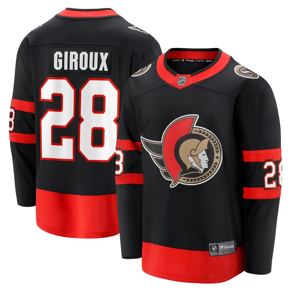 Custom Ottawa Senators  Claude Giroux Fanatics Home Breakaway Player Authentic Jersey – Black