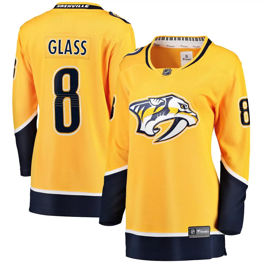 Custom Nashville Predators  Cody Glass Fanatics Home Breakaway Player Gold Stitched Jersey – Yellow