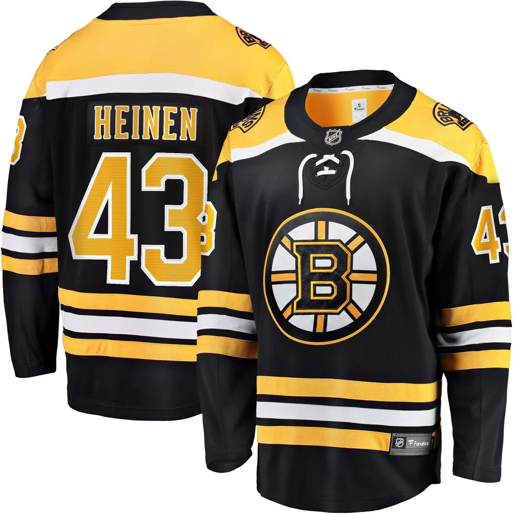 Danton Heinen Boston Bruins Fanatics Home Premier Breakaway Player Jersey | Black Stitched Fan Gear | For Men, Women & Youth