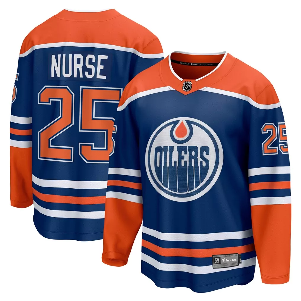 Darnell Nurse Edmonton Oilers Fanatics Home Breakaway Player Jersey | Royal | Replica Fan Gear for Men, Women & Youth